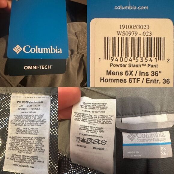 Columbia NWT Omni-Tech Powder Stash Winter Snow Pant Size 6X - Picture 11 of 13